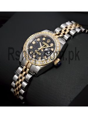 Rolex Lady Datejust 26 Black Computer Dial Two Tone Watch Price in Pakistan