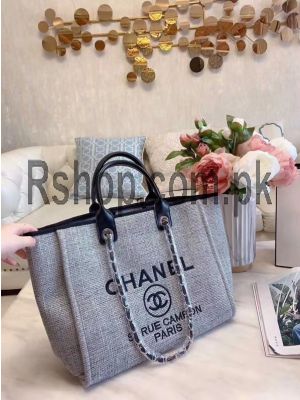 Chanel Canvas Deauville Tote Gray Bag ( High Quality ) Price in Pakistan