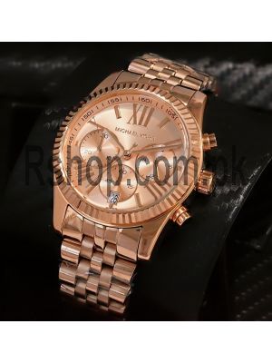 MICHAEL KORS Lexington Chronograph Rose Gold PVD Ladies Watch Price in Pakistan