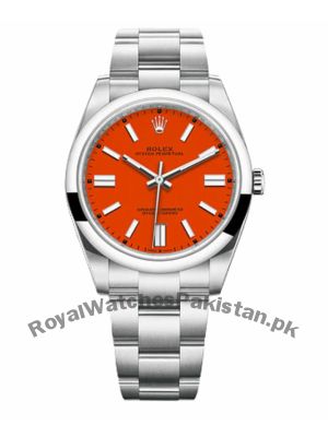 Rolex Oyster Perpetual Coral Red Dial Watch pakistan
