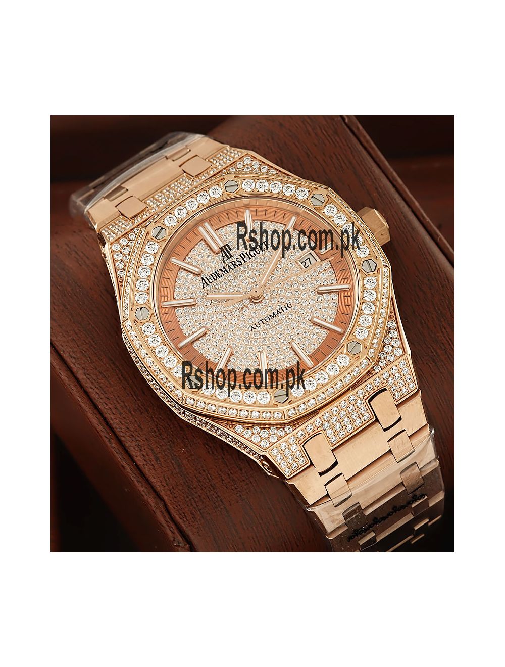 Audemars Piguet Royal Oak Automatic Rose Gold Diamond Watch